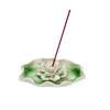 Lotus on lily pad incense holder with incense