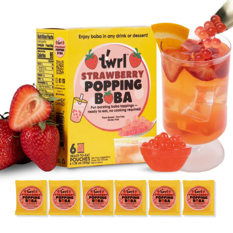 Twrl Strawberry Popping Boba- 6 pack