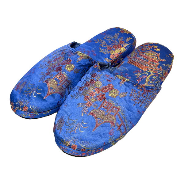 Brocade Comfy Slippers Landscape Design - Blue