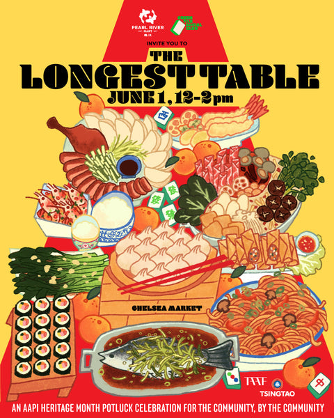 Longest Table graphic with table full of various dishes