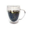 Clear mug of peach oolong tea