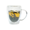 Clear mug of Pomegranate Goji Berry Mudan White Loose Leaf Tea