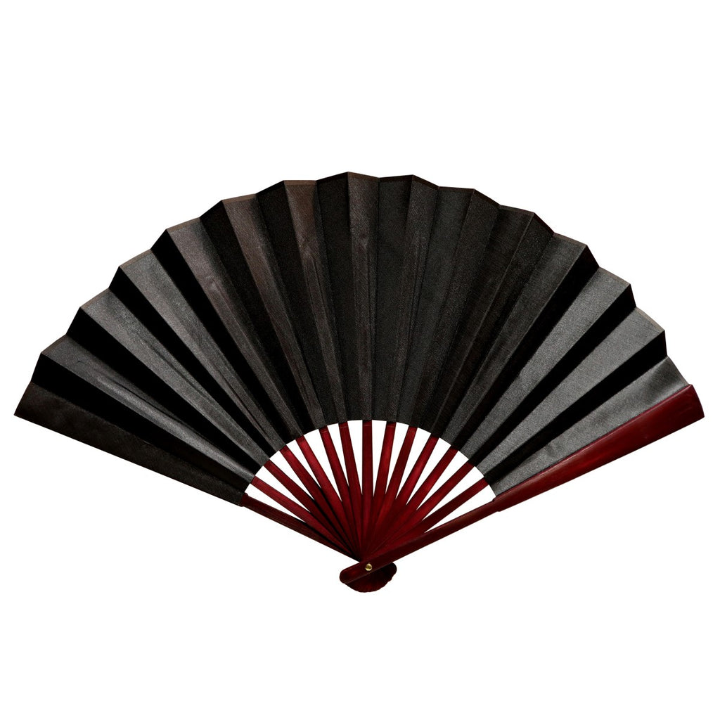 Solid Satin Bamboo Fan - 13 inch