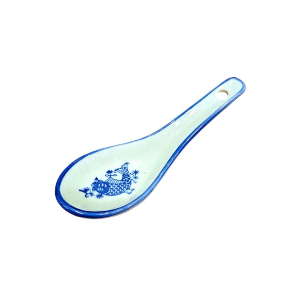 Blue Carp Ceramic Soup Spoon