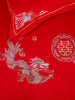 Embroidered Dragon and Phoenix Bedding Set (5 pieces) close up of dragon