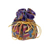 Light purple multicolor design tied up pouch