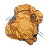 Blue pouch completely open and mostly empty