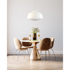 Dome-Shaped Paper Lantern - White in kitchen above table and chairs