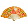 Orange Koi Sakura Print Bamboo Hand Fan - 9 inch