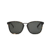 Front view of sunglasses with Brown/Black Tortoise Frame and Solid Black Lens