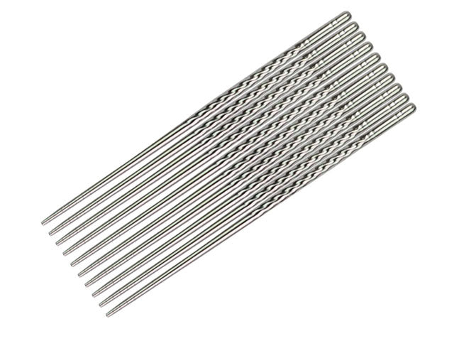Textured Stainless Steel Chopsticks (5 Pairs)