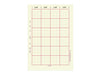 12 x 18 grid calligraphy sheet. It has 24 red squares overlapping the grid. And each square has a length of 2.25"