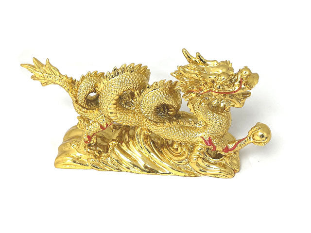 Dragon with Pearl Statue - 8" Long