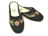 Satin Slippers w. Dragon & Phoenix Embroidery - Black