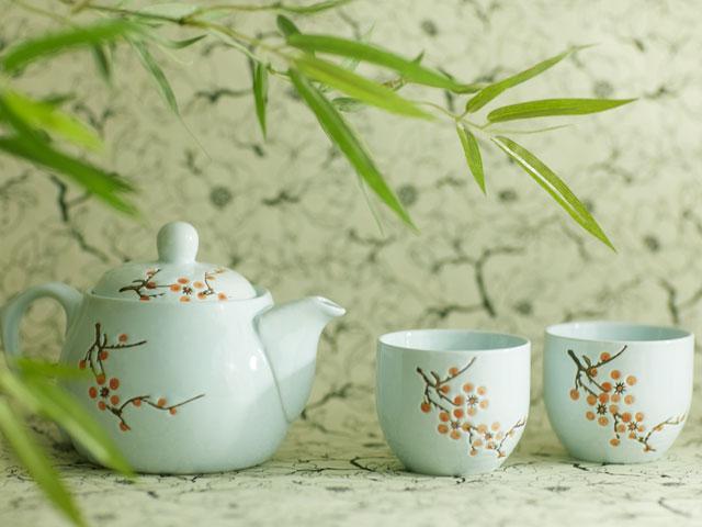 Celadon blue tea set